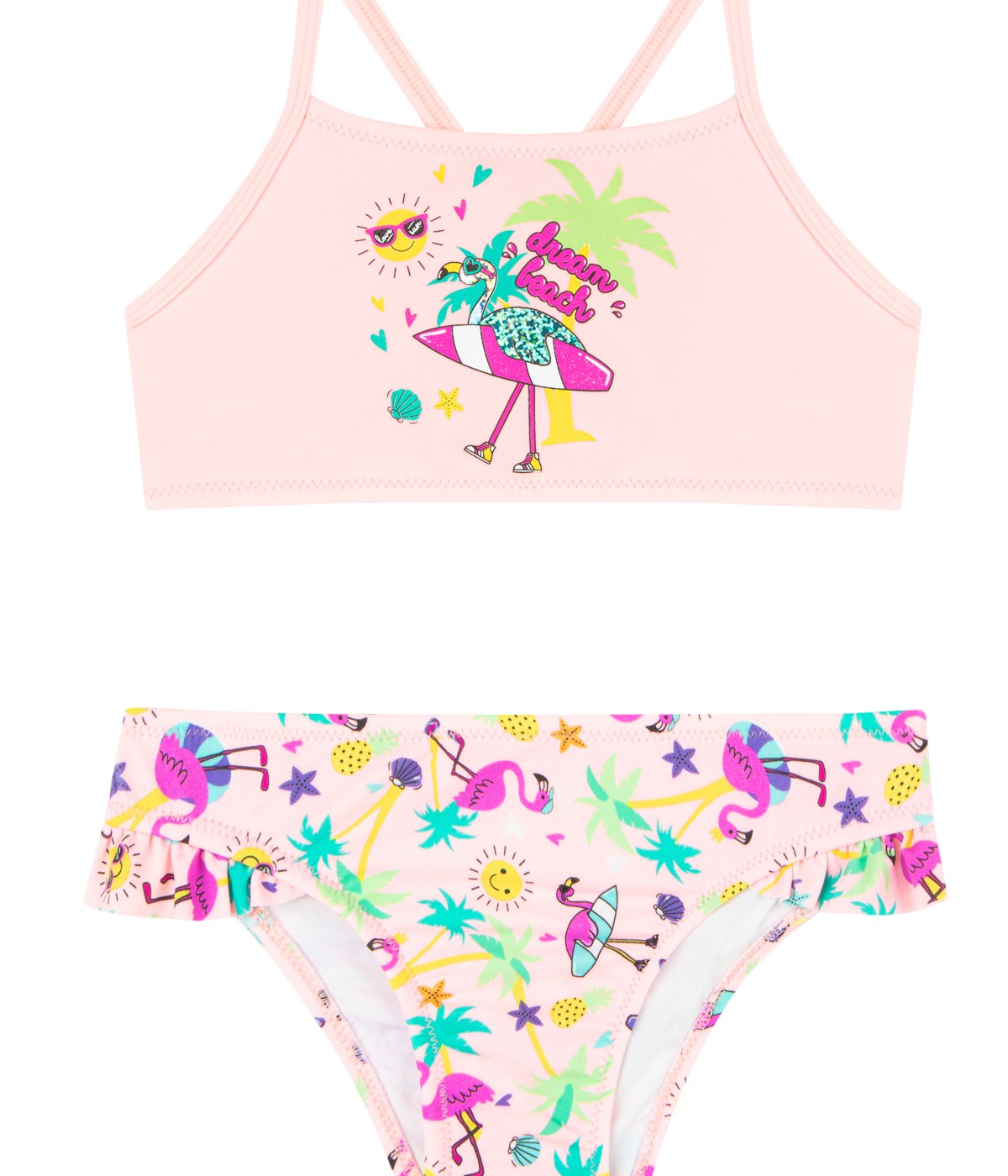 Multi Color Girls Flamingo Halter Set Girls PLW14AKN21IYMIX4-5 | Penti