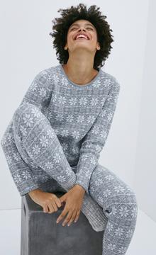 Snowy Knitted Set Pijama