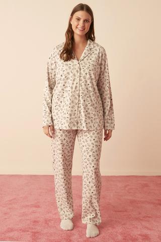 Mama Floral Shirt Set Pijama