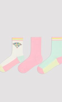 Girls Rainbow Love 3In1 Socks