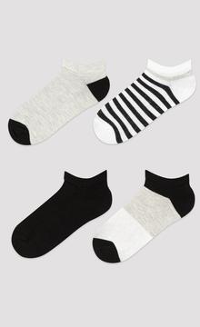 Boys Shades Of Grey 4In1 Liner Socks