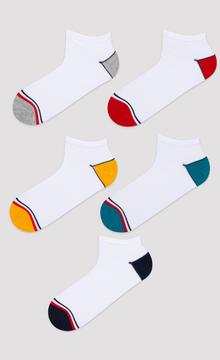 Boys White Round 5In1 Liner Socks