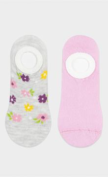 Grey Floral 2In1 Suba Socks