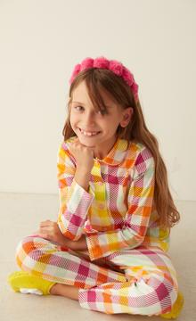 Set Pijama Fetițe Plaid