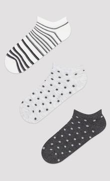 Dot Stripe 3 Pack Socks