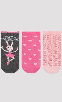 Girls Ballerina 3 Pack Socks