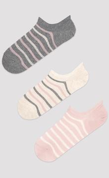 Soft Thin Stripe 3In1 Liner Socks