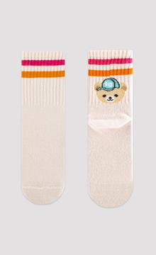 Girls Bear Stripe 2 Pack Socks