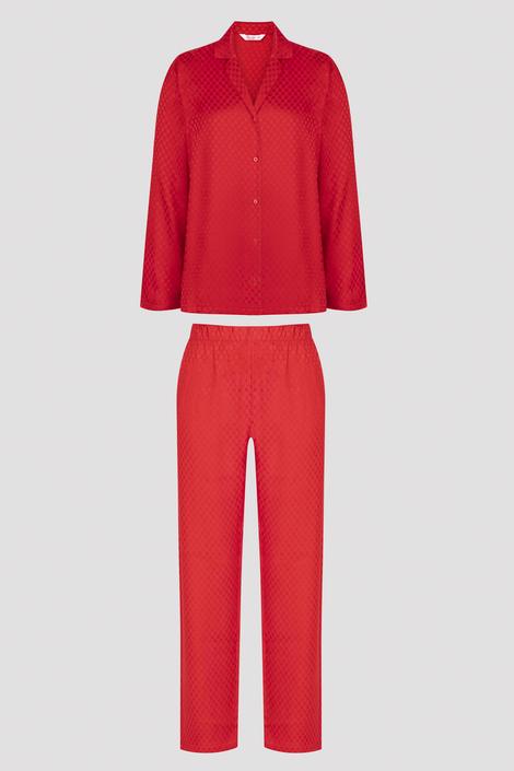 Set Pijama Red Gingham Satin